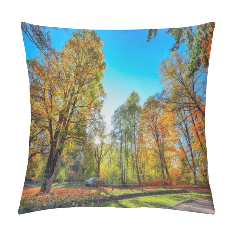 Personality  Spectacular Autumn View Of Lake And Trees In City Park Of Sell A Pillow Covers