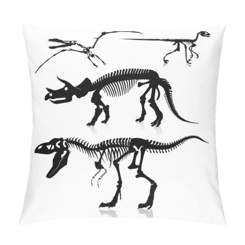 Personality  Vector Illustration: Dinosaurs And Fossils Pillow Covers