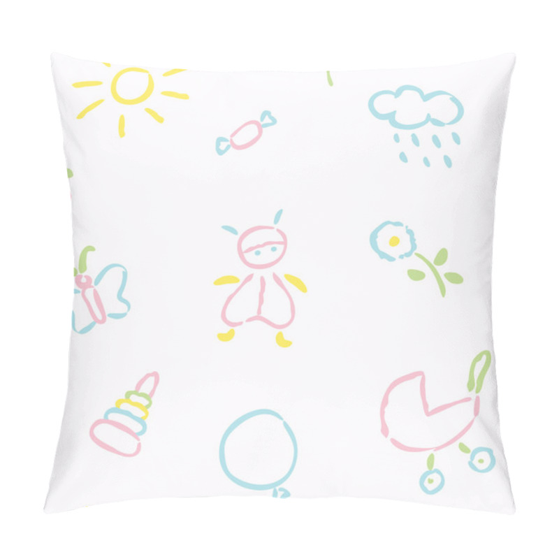 Personality  Doodle Babies Seamless Pattern Pillow Covers