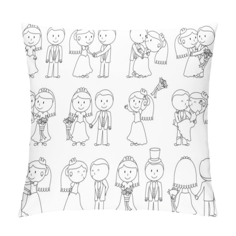 Personality  Cartoon Stick Wedding Themed Vectors Pillow Covers