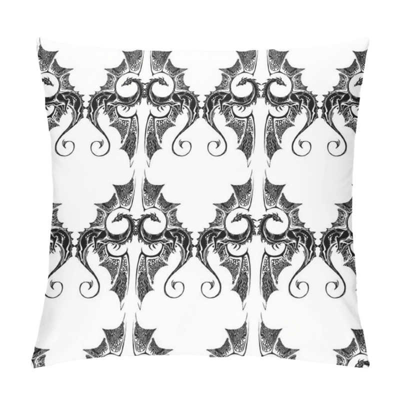 Personality  Seamless Heraldic Background. Dragons With A Middle Ages Shade. Pillow Covers