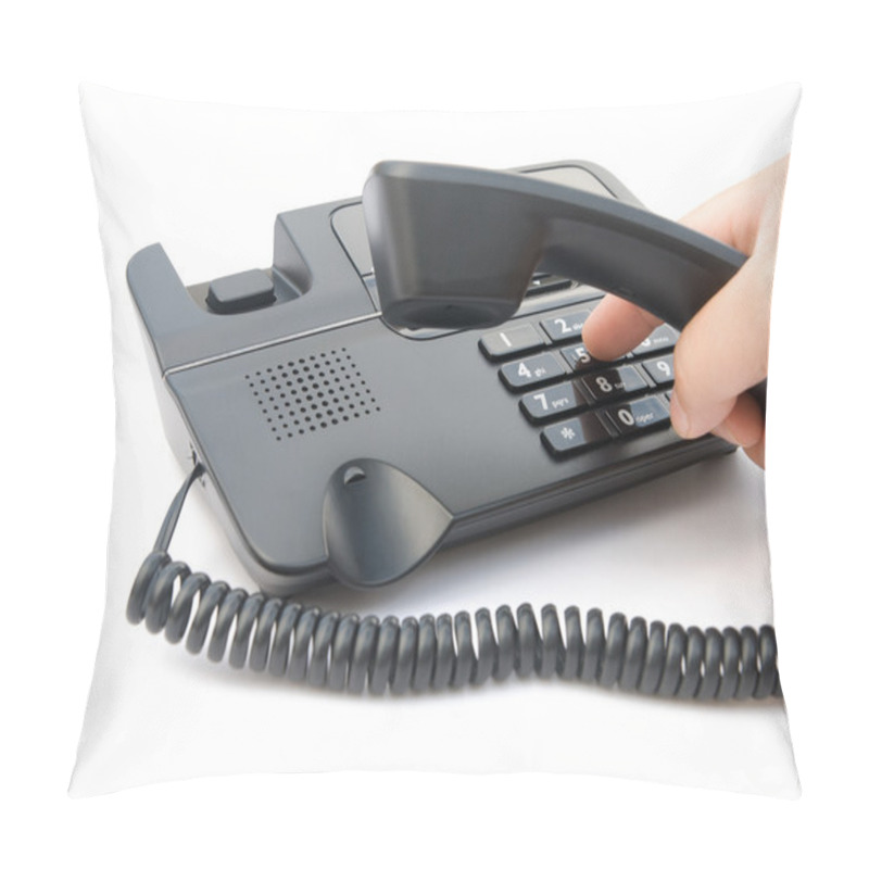 Personality  Man Dialing A Telephone With Clipping Path Pillow Covers