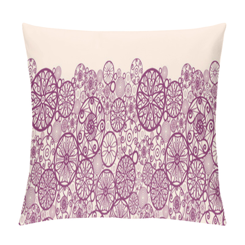 Personality  Abstract Ornamental Circles Horizontal Seamless Pattern Border Pillow Covers