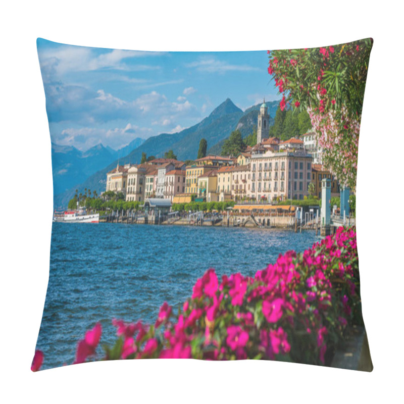 Personality  Bellagio Waterfront On A Sunny Summer Day, Lake Como, Lombardy, Italy. Pillow Covers