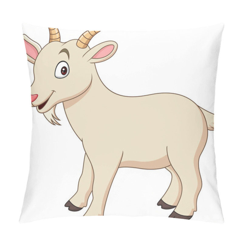 Personality  Cartoon Funny Goat Isolated On White Background Pillow Covers