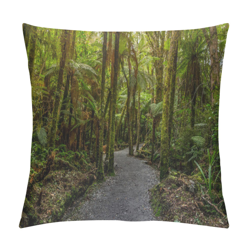 Personality  Track At Lake Matheson. Locate Near The Fox Glacier In West Coast Of South Island Of New Zealand. It... Pillow Covers