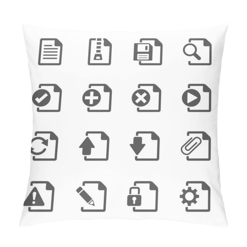 Personality  File Document Icon Set, Vector Eps10 Pillow Covers