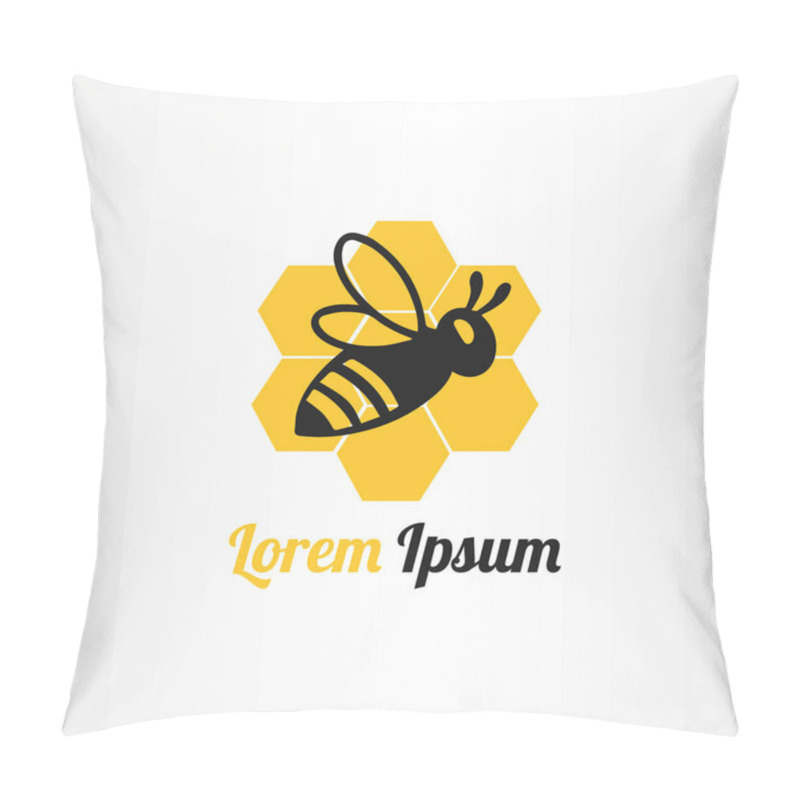 Personality  Honey Bee Logo Vector Illustration. Honey Bee Icon. Pillow Covers