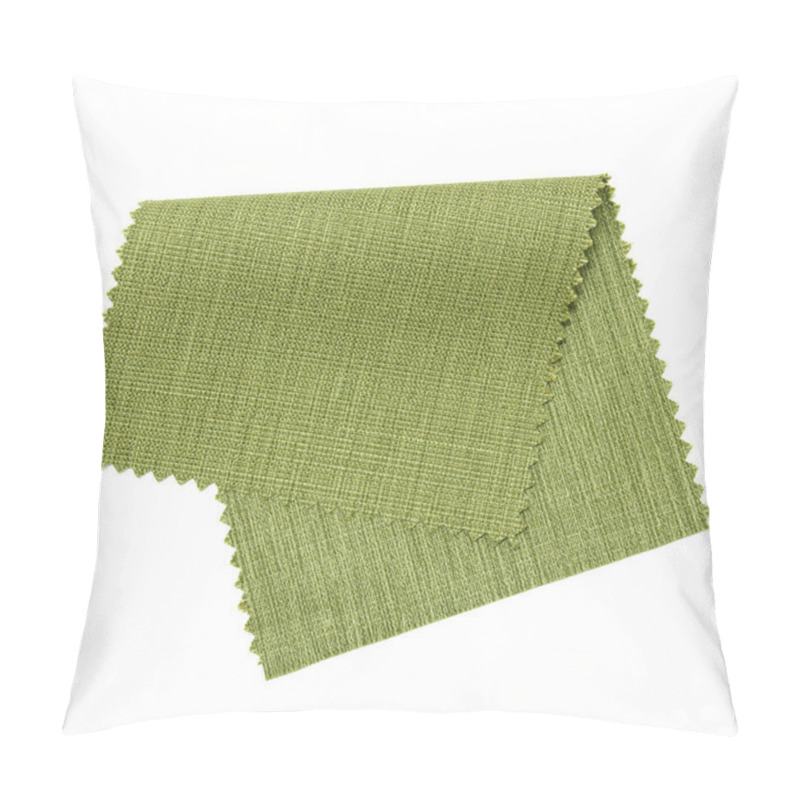 Personality  Green Fabric Sample Isolated On White Background Pillow Covers