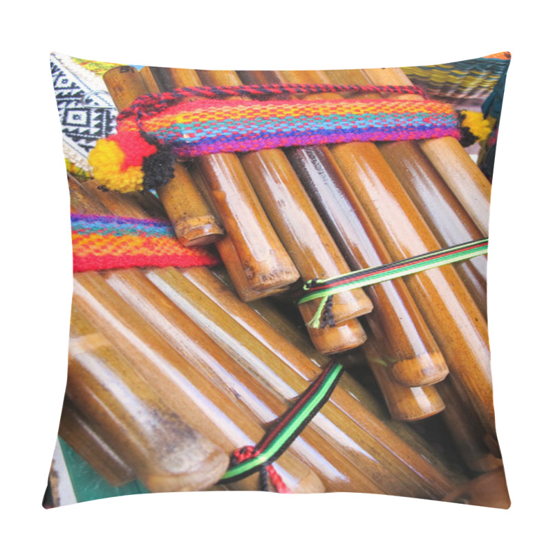 Personality  Andean Flutes, Market Of Santiago De Chile Pillow Covers