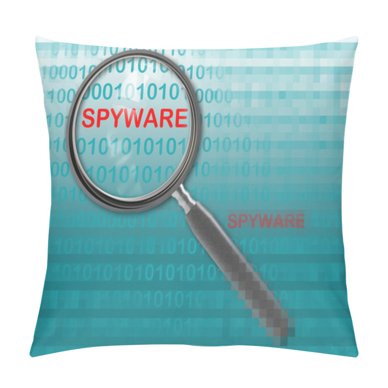 Personality  Close Up Of Magnifying Glass On Spyware Pillow Covers