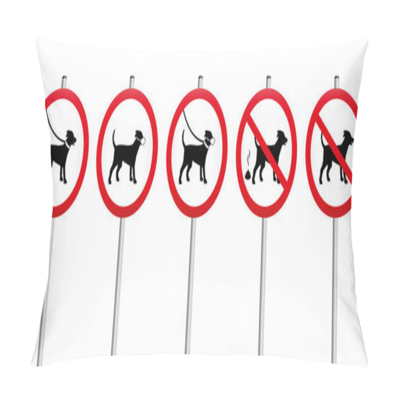 Personality  Dogs On Leads Muzzle Dirt Mandatory Sign Pillow Covers