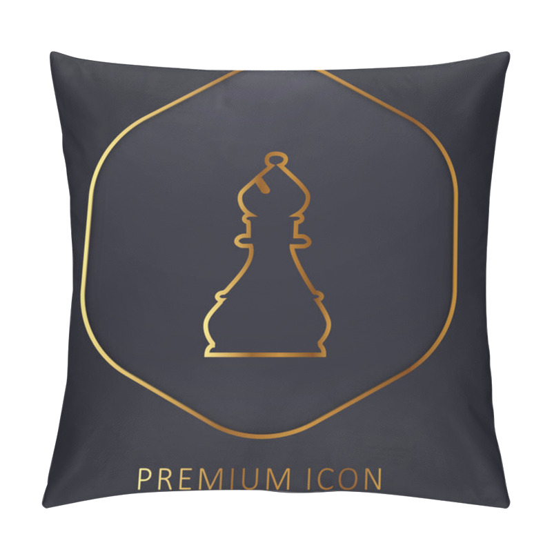 Personality  Bishop Chess Piece Golden Line Premium Logo Or Icon Pillow Covers