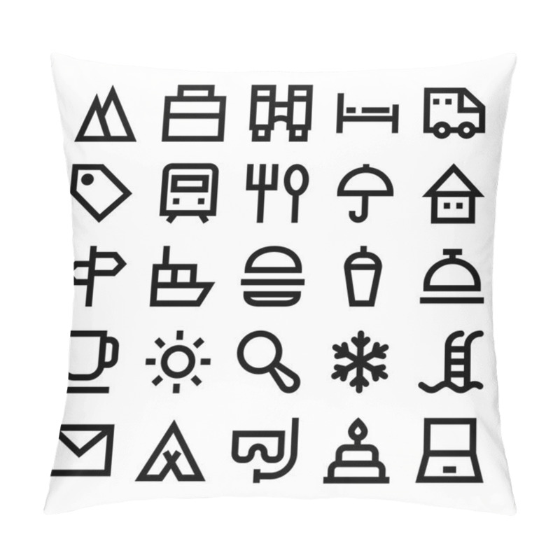 Personality  Tourism And Travel Vector Icons 1 Pillow Covers