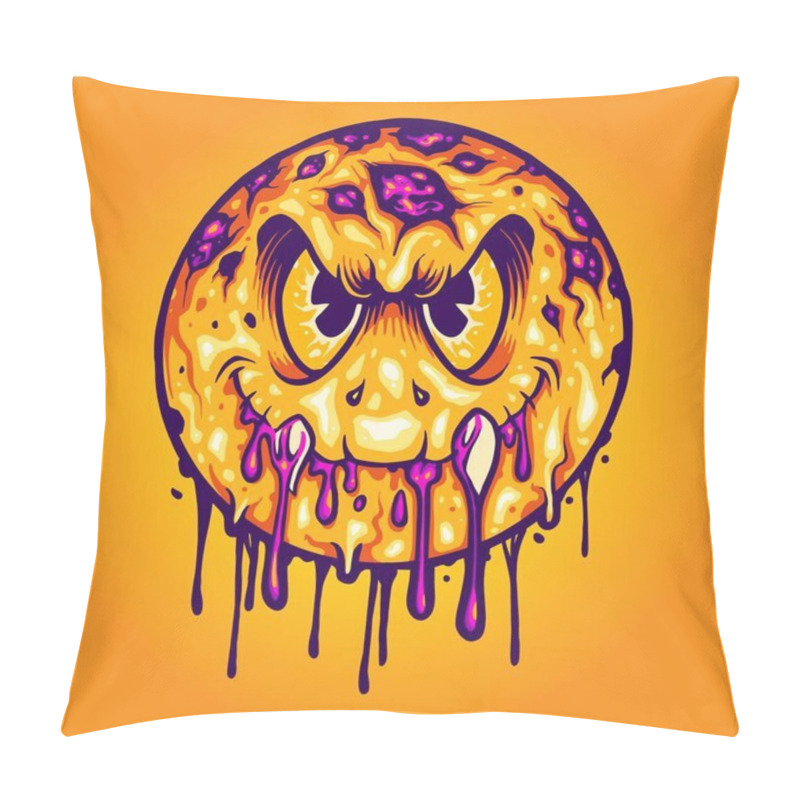 Personality  Smiley Monster Face Emoticons Illustration Vector Illustrations For Your Work Logo, Merchandise T-shirt, Stickers And Label Designs, Poster, Greeting Cards Advertising Business Company Or Brands Pillow Covers