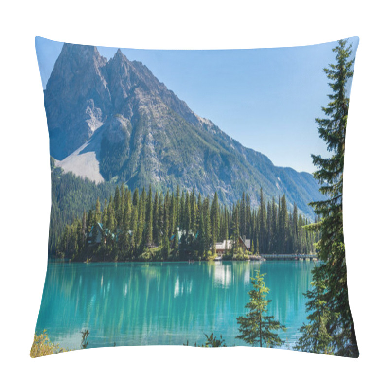 Personality  Emerald Lake In Summer Sunny Day With Mount Burgess In The Background. Yoho National Park, Canadian Rockies, British Columbia, Canada. Pillow Covers