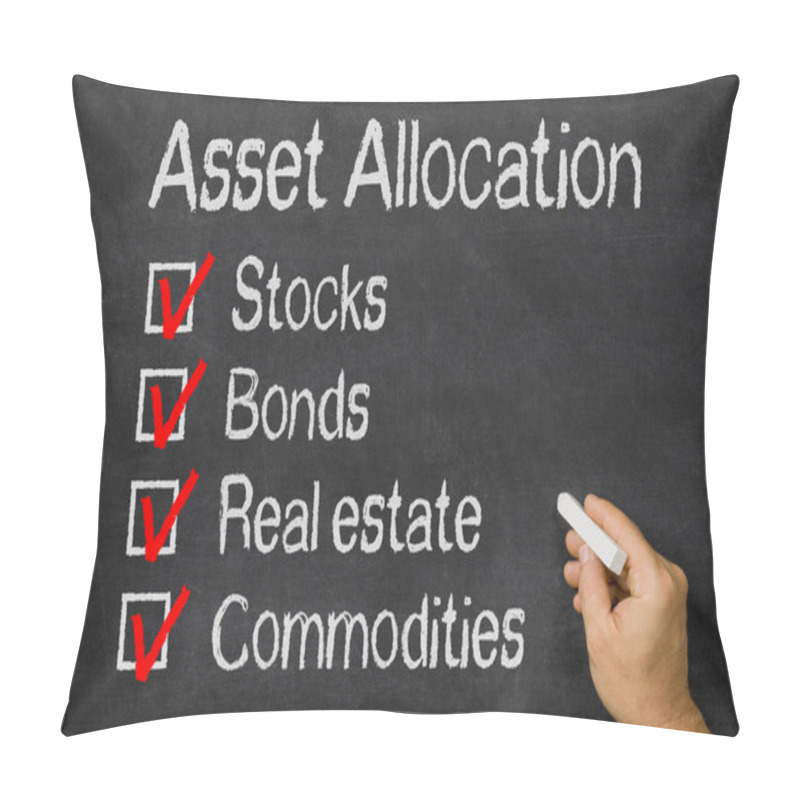 Personality  Blackboard With The Text Asset Allocation Pillow Covers