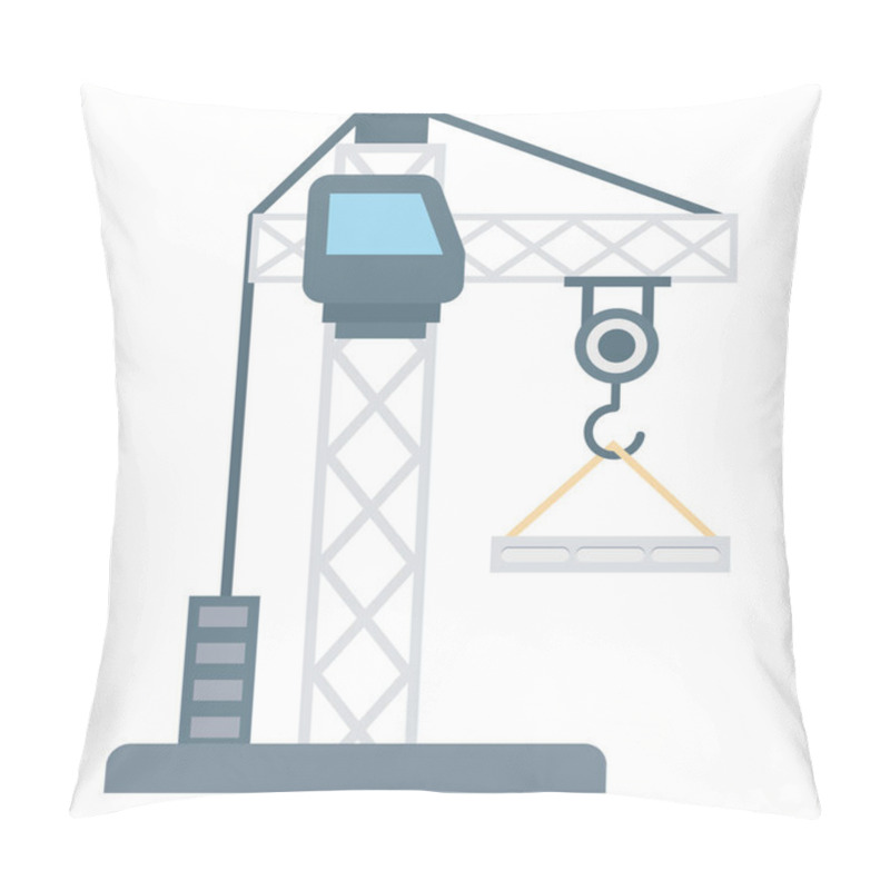 Personality  Crane Lifter Isolated Vector Icon For Construction Pillow Covers