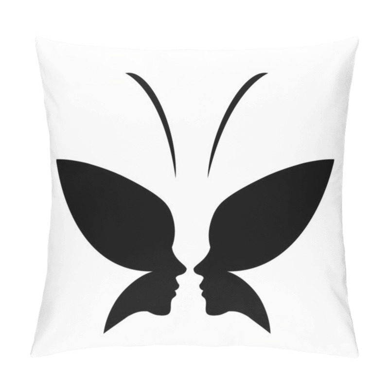 Personality  Face Of A Lady And Butterfly- Logo Concept For Spa Or Beauty Pillow Covers