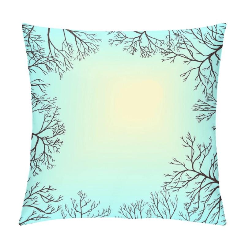 Personality  Vector Landscape With Sky And Tree Branches Pillow Covers