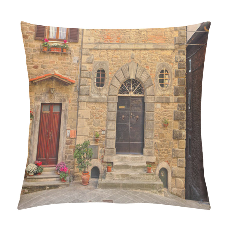 Personality  Beautiful Italian Street Of  Small Old Provincial Town Pillow Covers