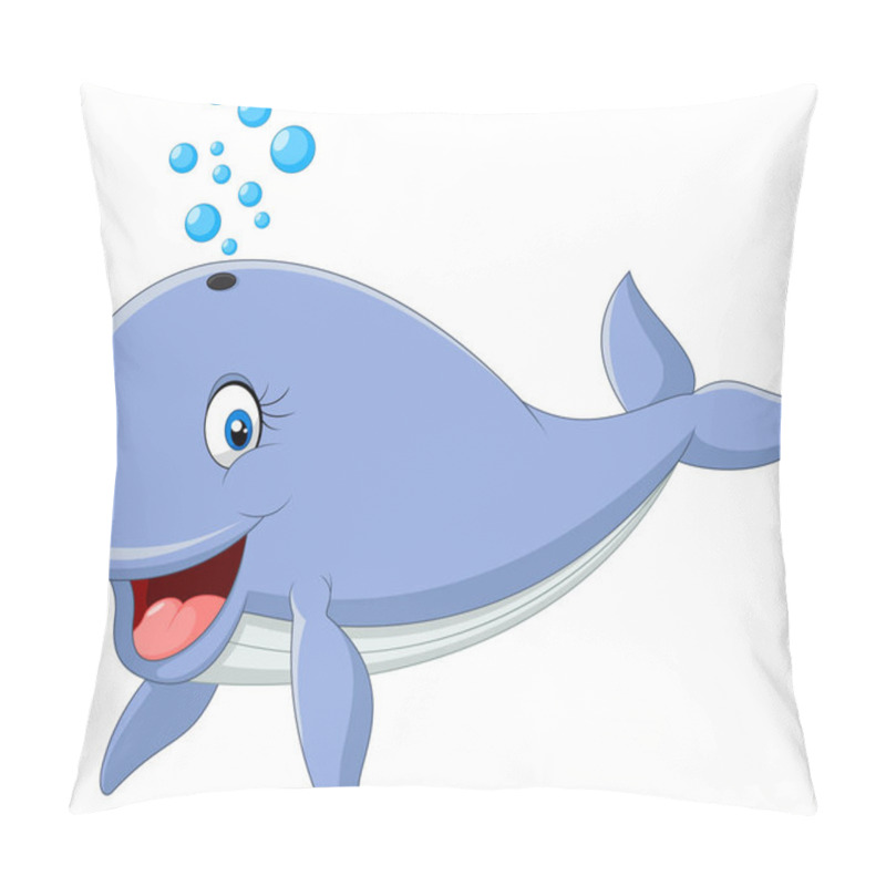 Personality  Illustration Of Happy Whale Cartoon  Pillow Covers