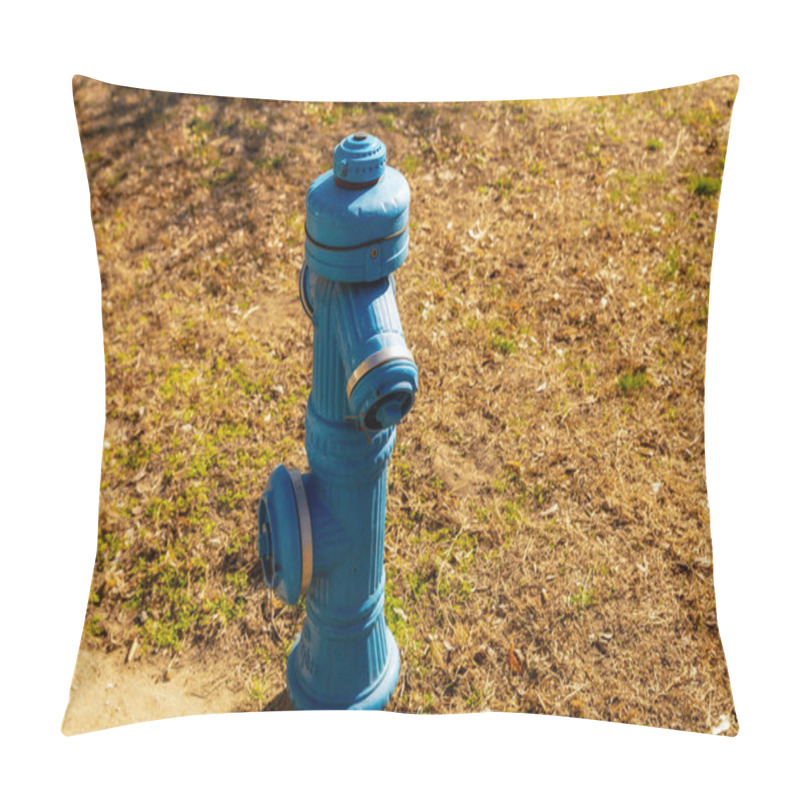 Personality  Fire Hydrant Iron Old Rusty Blue City Protection Fire Pillow Covers