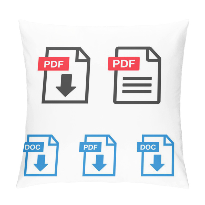 Personality  PDF File Download Icon. Document Text, Symbol Web Format Information. Pdf Icon Pillow Covers