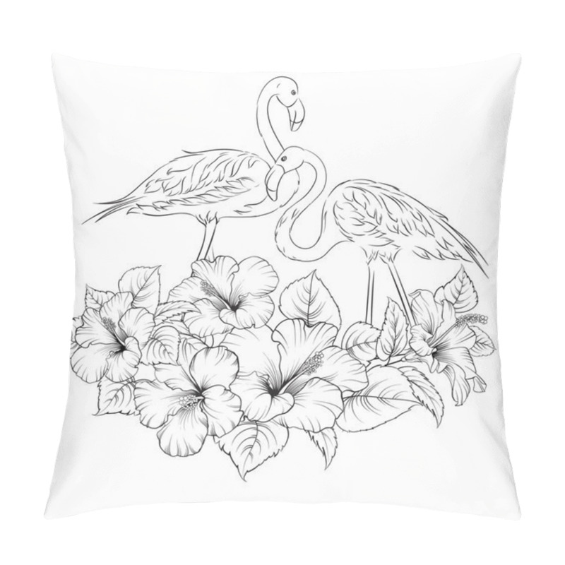 Personality  Flamingo Background Design. Pillow Covers