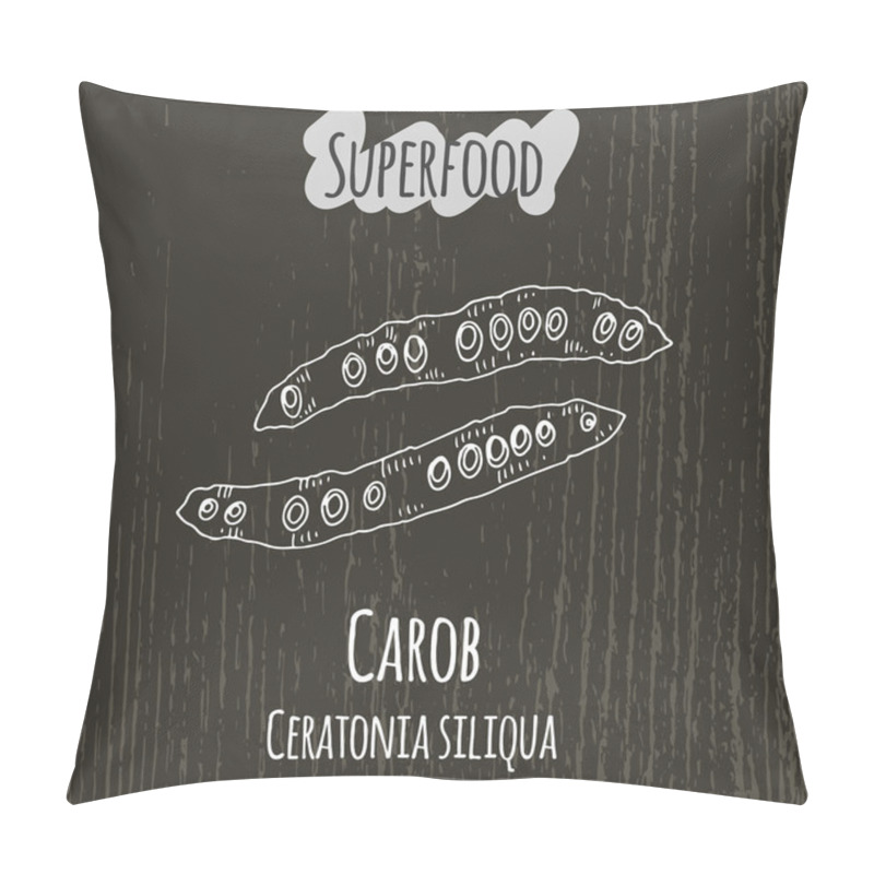 Personality  Hand Drawing Illustration Of Carob Pods. Ceratonia Siliqua. Pillow Covers