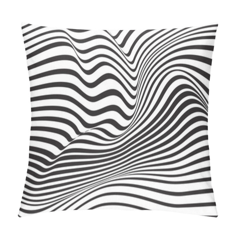 Personality  Abstract Mobious Wave Vibrant Optical Background  Pillow Covers