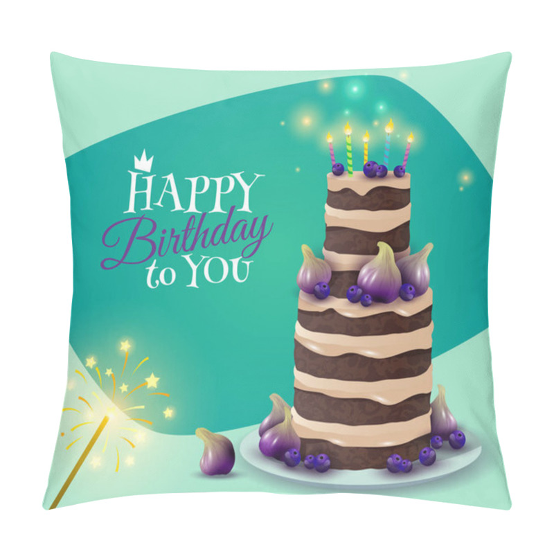 Personality  Birthday Cake Card Pillow Covers