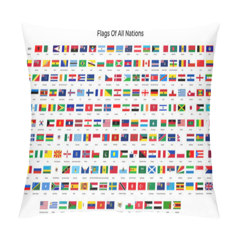 Personality  All Countries National Flags. Vector Illustration. Pillow Covers