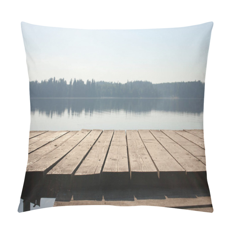 Personality  Rest On The Forest Lake. View From The Shore Of The Fishing Lake In The Early Morning In The Fog. Place For Text. Pillow Covers