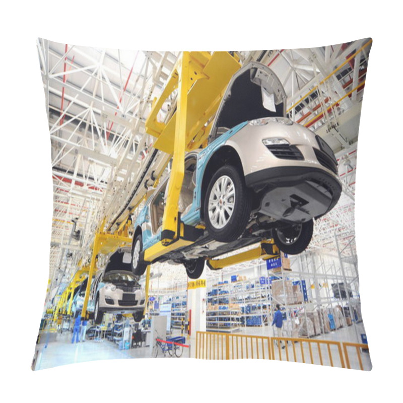 Personality  Chinese Factory Workers Assemble Roewe 550s On The Production Line At The Auto Plant Of SAIC (Shanghai Automotive Industry Corporation (Group)) In The Lingang New City In Nanhui District In Shanghai, China, 18 November 2008 Pillow Covers