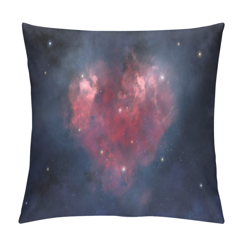 Personality  An Illustration Of Heart-shaped Cosmic Nebula Pillow Covers