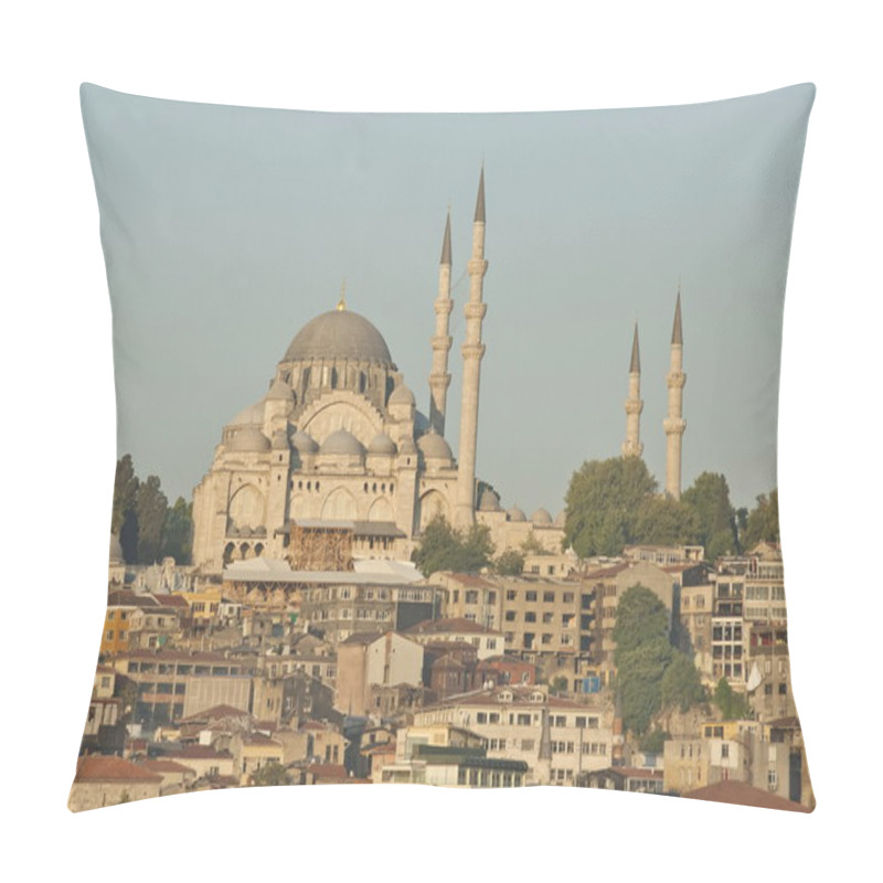 Personality  View On The Suleymaniye Mosque In Istanbul, Turkey. Pillow Covers