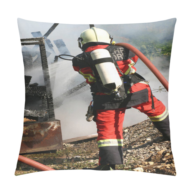 Personality  Firefighters Pouring Fire From The Hose Pillow Covers