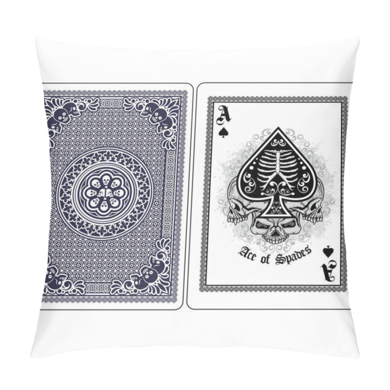 Personality  Playing Card,ace Of Spades With Skull Pillow Covers