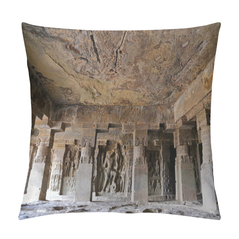 Personality  Temple Of Ellora Caves, The Rock-cut Temples, AURANGABAD, MAHARASHTRA In Central India  Pillow Covers