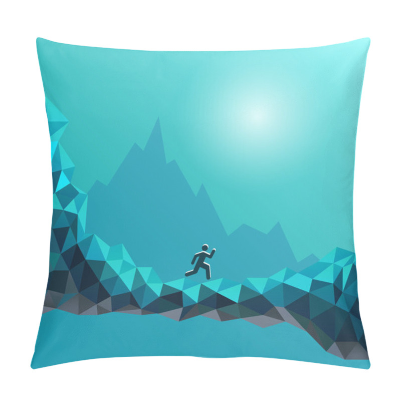 Personality  Vector Illustration Of A Running Man Sign. Pillow Covers