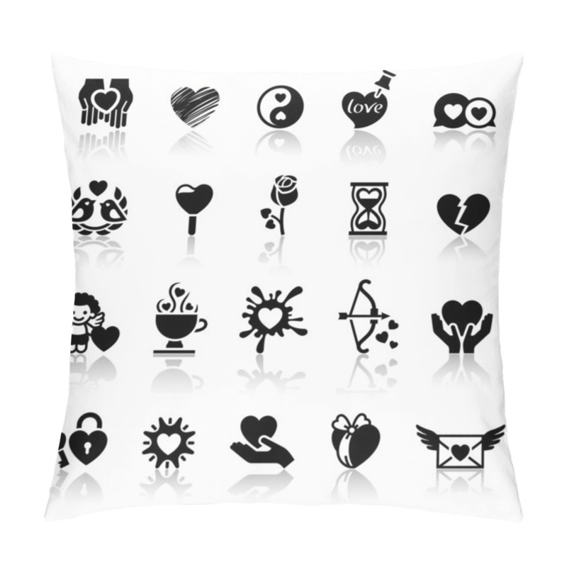 Personality  Set Valentine's Day Icons, Love Romantic Symbols Pillow Covers