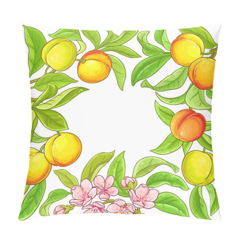 Personality  Peach Vector Frame On White Background Pillow Covers