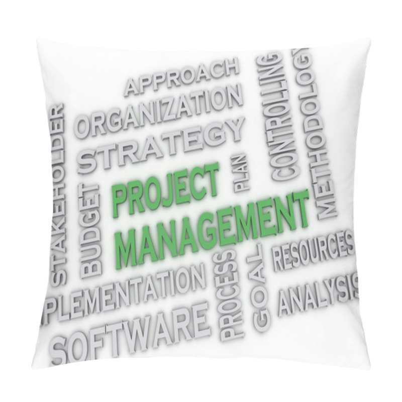 Personality  3d Image Project Management Issues Concept Word Cloud Background Pillow Covers