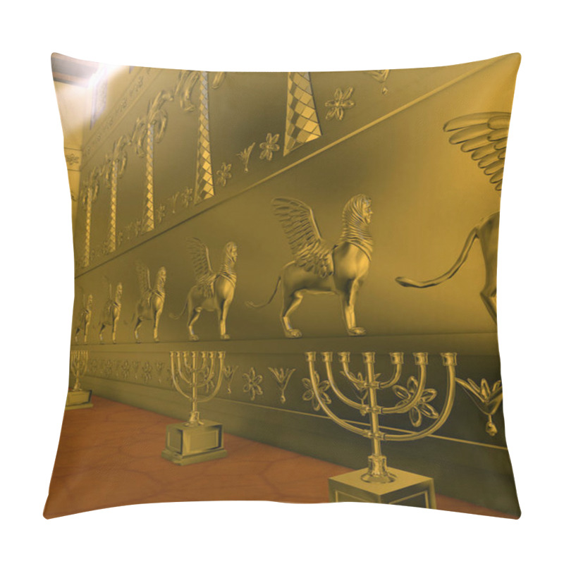 Personality  Interior Of King Solomon Holy Temple  Pillow Covers