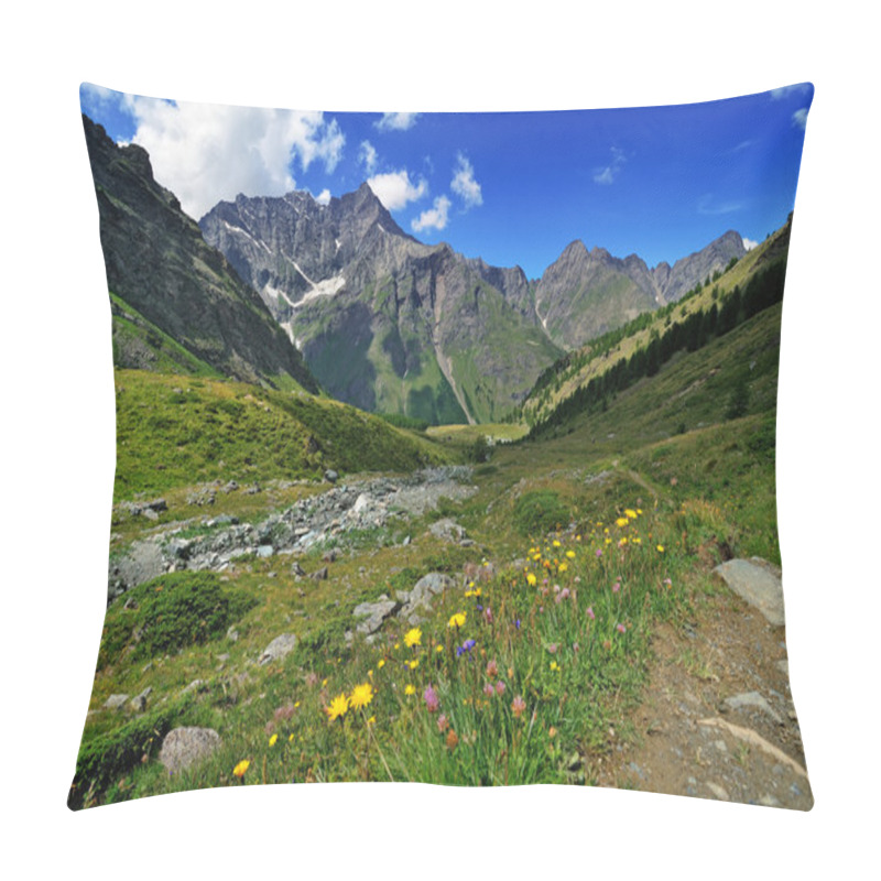 Personality  Alpine Meadow In Valle DAosta Mountains Pillow Covers