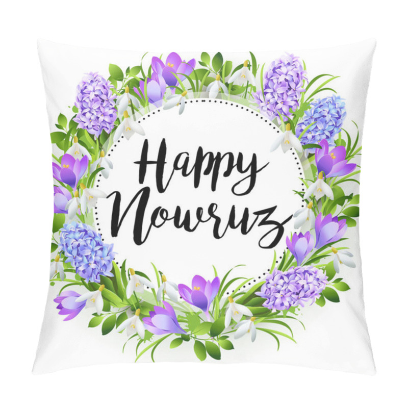 Personality  Nowruz Greeting. Iranian New Year. Vector Banner.  Pillow Covers