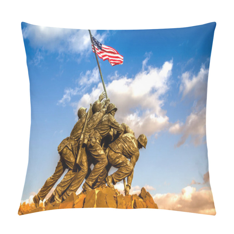 Personality  Iwo Jima Memorial In Wash DC, USA. Memorial Dedicated To All Personnel Of United States Marine Corps Who Have Died In Defense Of Their Country Since 1775. Pillow Covers