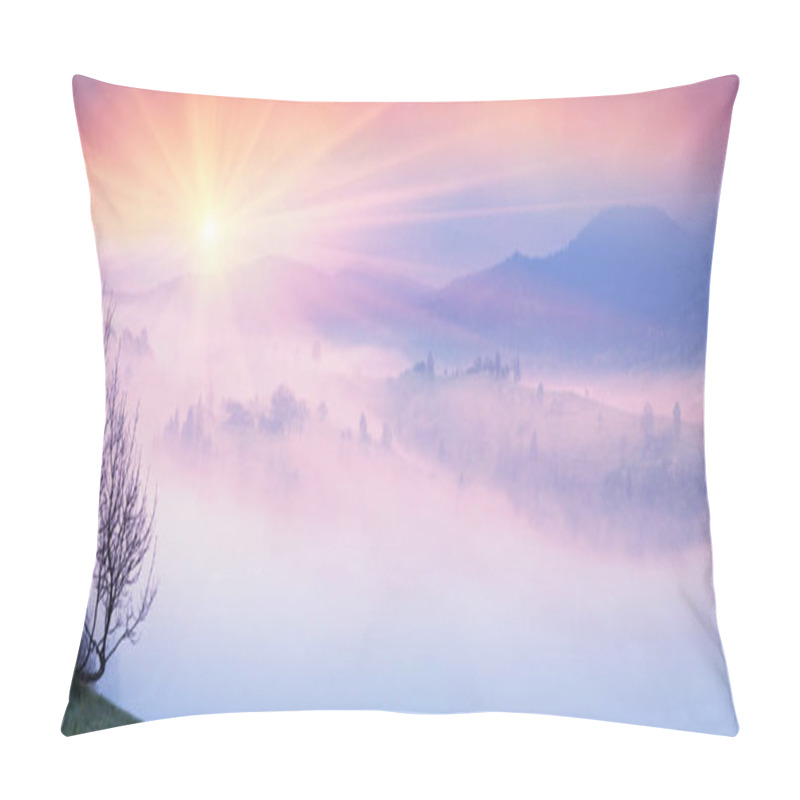 Personality  Lazeshchyna Village In The Mist Pillow Covers