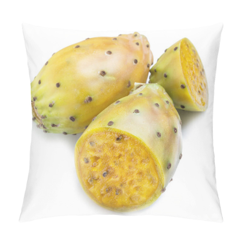 Personality  Opuntia Fruit Or Prickly Pear Fruit On White Background. Close-up. Pillow Covers